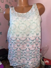 👚 Cabi Sleeveless Top Women’s Sz Small Multicolor, Layered Bottom, Lined(R)