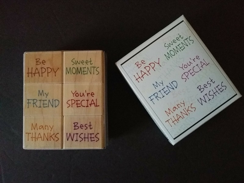 RARE 2005 Hero Arts Stencil Prints Word Designs Set of 6 Rubber Stamps NIB