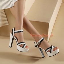 Women's Open Toe Platform Ankle Strap Shoes High Heels Summer Slingback Sandals