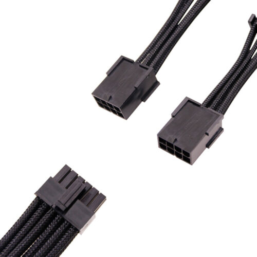 Black Braided 8 Pin to 12 Pin Graphics Card Power Cable RTX 30 Series 3080 3090 - Picture 3 of 3