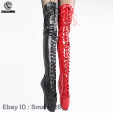 Extreme Fetish 18cm/7" high heel Gothic Punk Drag Queen Cross-tied over knee