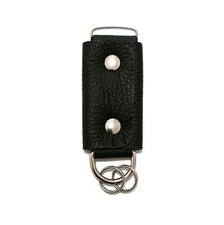 Men Women Genuine Leather Black Steel Fashion Handcrafted VIETRI LEATHER Keychain