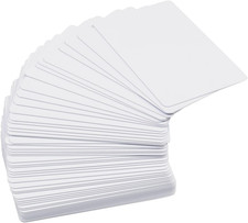 50 Pack Premium Blank PVC Cards,  CR80 30 Mil Graphic Quality White Plastic Card