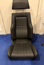 Cobra Classic Car Seat Le Mans Heritage with Headrest - Black Vinyl with Piping