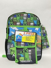 Minecraft 5 Piece School Backpack Set, New
