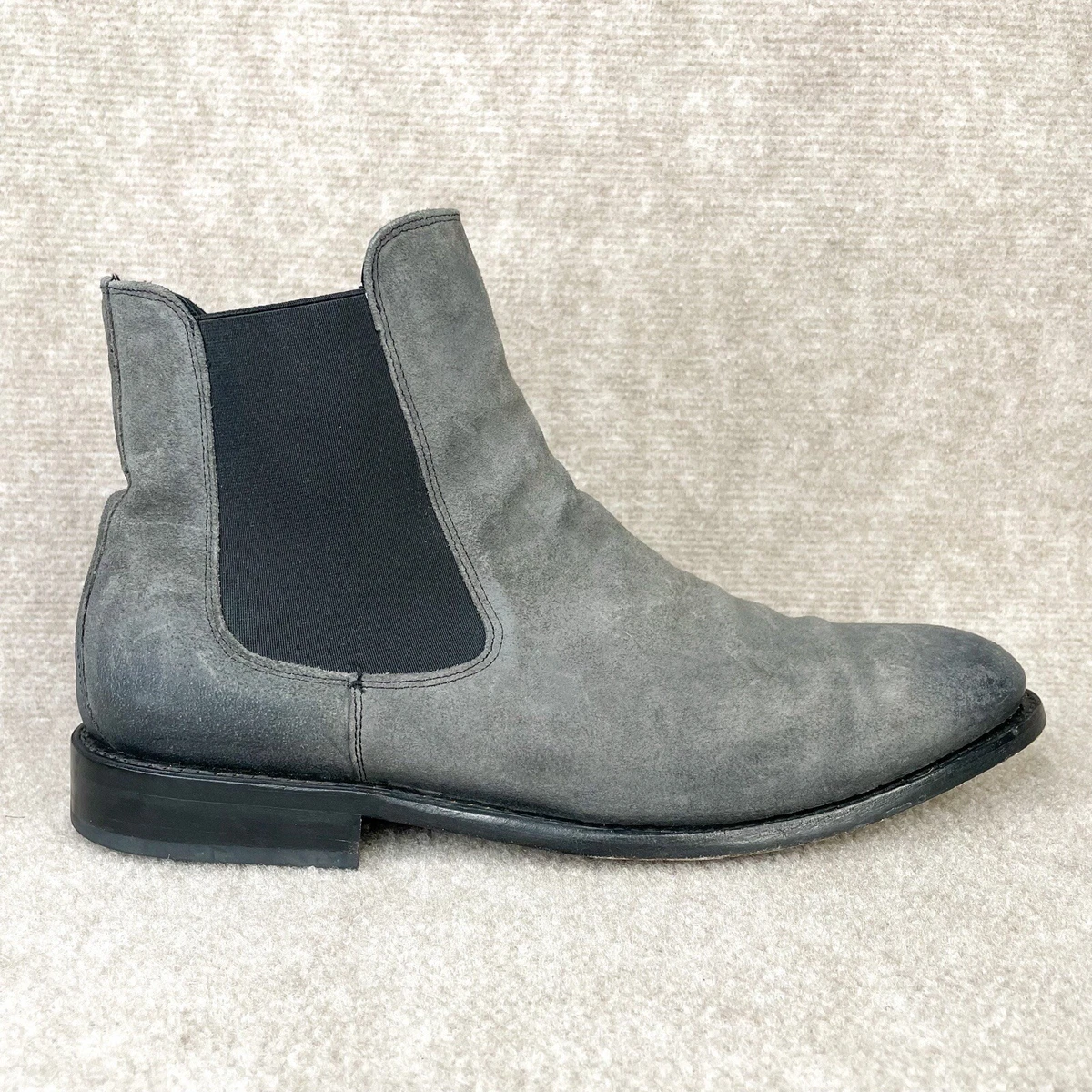JXSN mens classic faux Suede Chelsea boot, grey, Size 13 Genuine Leather Handmade Chelsea Boots Men - Franscisco  main image 2