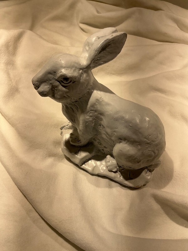 Vintage Cast Iron Bunny Rabbit Garden or Doorstop Hubley Style