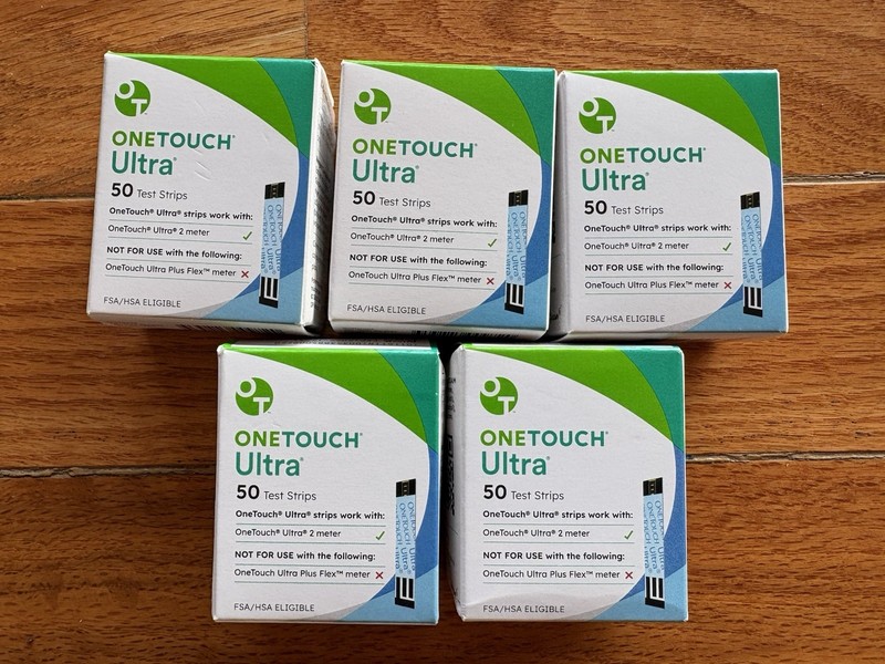 OneTouch Ultra Blood Glucose Test Strips 250 Count (Exp. Aug. thru Dec. 2026)