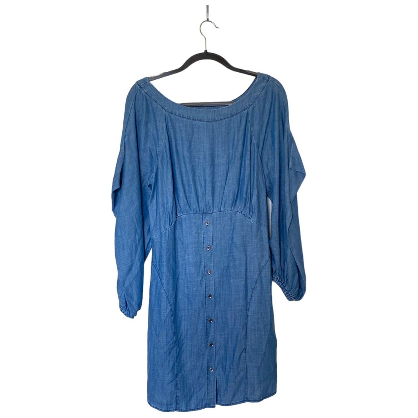 CURRENT AIR Denim Chambray Button Down Skirt Long… - image 1