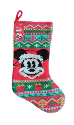 New Disney Mickey Mouse 18  Knit Christmas Stocking Santa Holiday