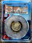 1916 D Mercury 10c Dime PCGS Graded G4 Key Date Coin Mintage 264K  *FREE SHIP*