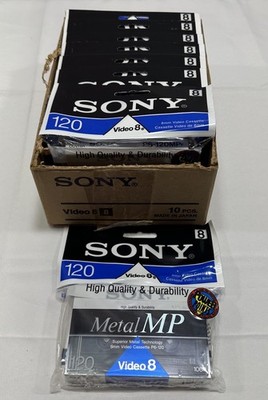 Box of 10 Sony 120 min 8mm Metal MP P6-120MPF Video 8 Cassette Factory Sealed