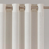 Mysky Home Beige Gardinen Mit ÖSen VorhäNge Leinen-Vorhang Boho Vintage Web-LöCh