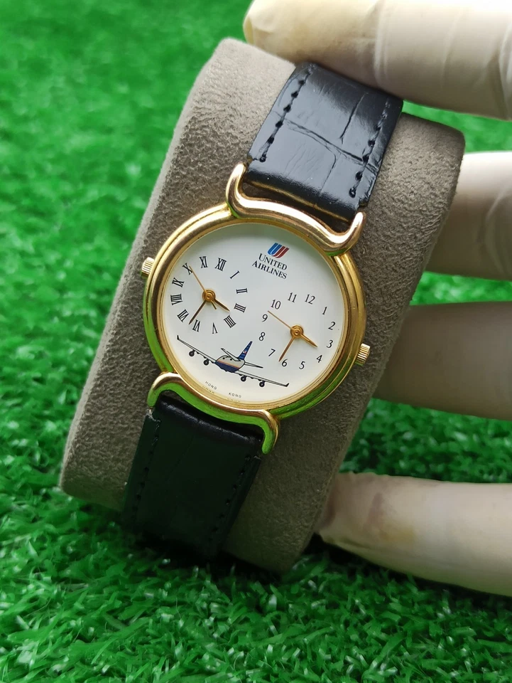 Rare Memorial UNITED AIRLINE DUAL TIME Watch Issued For Pilots Gifts Swiss - Image 4 of 4