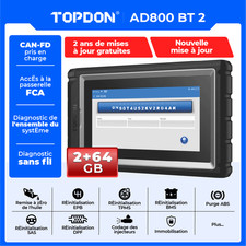 TOPDON AD800 BT 2 Valise Diagnostic Auto Multimarque OBD2 Bluetooth Tout Système