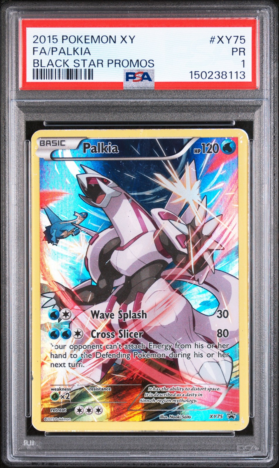 2015 POKEMON XY BLACK STAR PROMOS #XY75 FULL ART/PALKIA PSA 1