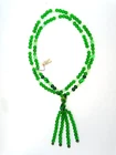 Antique Green Art Glass Pendant Bead Costume Jewelry Necklace Art Deco - 06