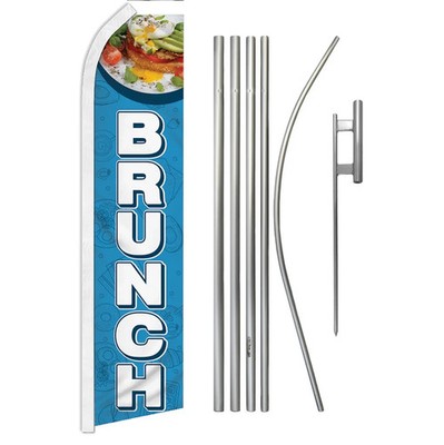 Brunch Swooper Flutter Feather Advertising Flag Pole Kit Brunch Food Flag