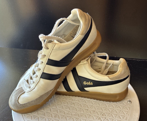 Gola Cyclone Leather Sneaker White Black Gum CLB622 Shoes 7.5W