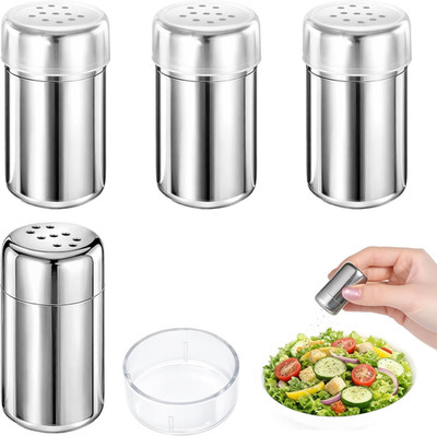 4 Stück 5ml Salzstreuer Klein mit Deckel, Mini Salzstreuer für Unterwegs, Edelst
