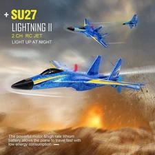 USA RC Airplane 2.4GHz 2 Channel Remote Control Plane Beginner Adult Kids Su27