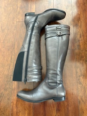 Attilio Giusti Leombruni AGL Knee High Boots Womens Size 37 Slate
