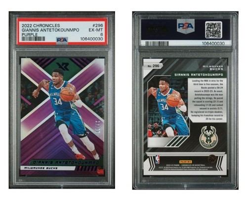 2022-23 Panini /49 Chronicles XR Giannis Antetokounmpo Purple XR SP PSA 6 - Picture 1 of 1