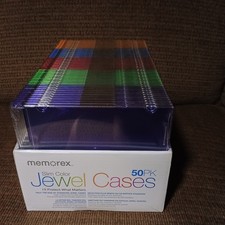 New/Sealed Slim Color CD Jewel Cases 50 pack  Multi-color NIB Memorex