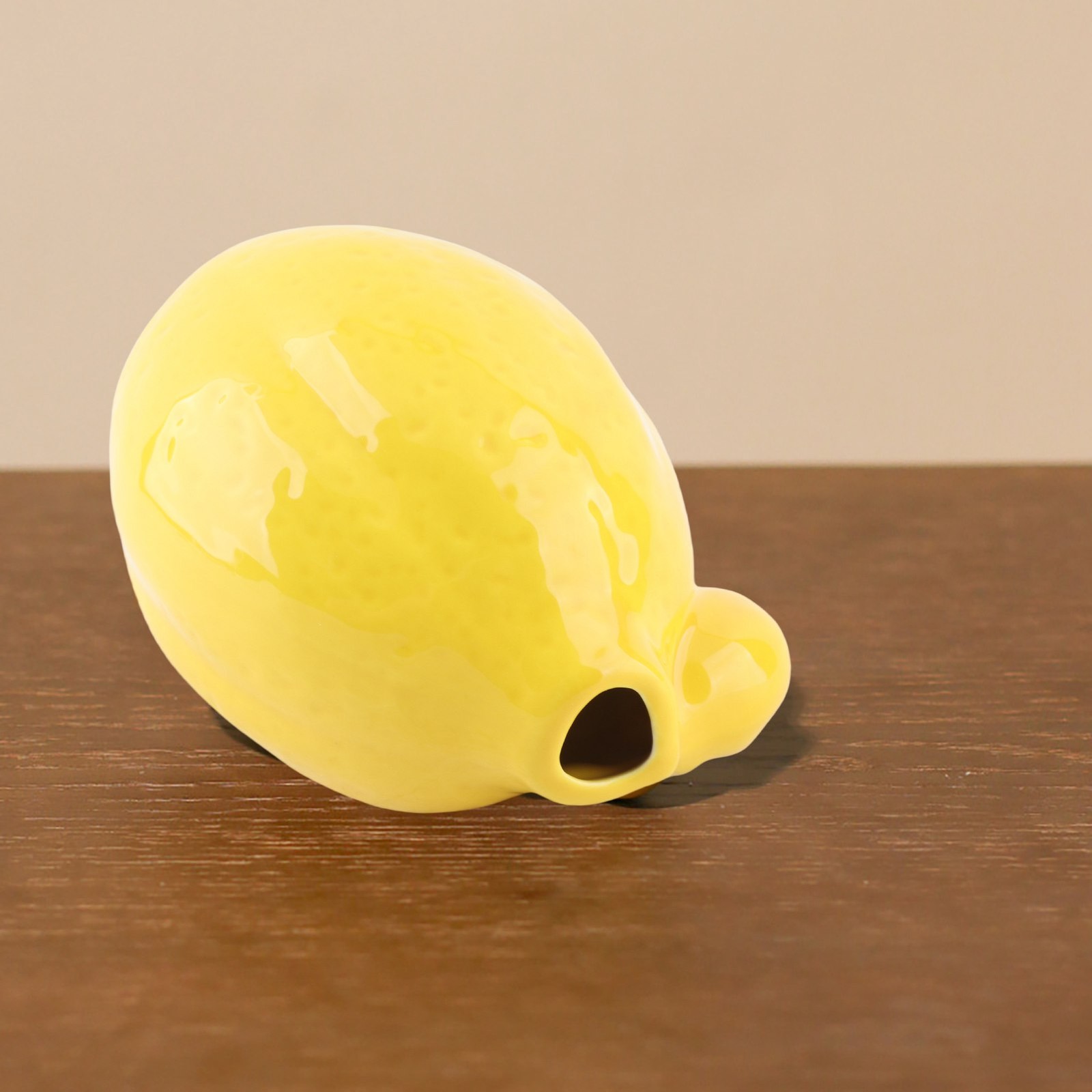 Lemon Shape Vase Yellow Unique Ceramic Decorative Fruit Shaped Flower Arrangemen