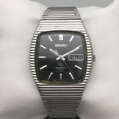 Vintage Seiko Mens Watch 34mm Black Dial Day Date 4633-5009 New