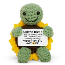 Christmas Birthday Gifts for Women Men Teens - Turtle Positive Crochet Animal...