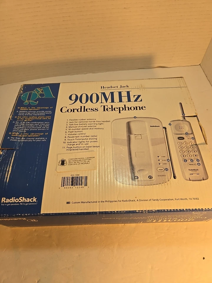 Radio Shack 900 MHz 数字展频无绳 ET-918 电话 — 第 2/4 张图片