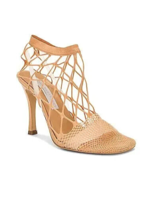 STELLA MCCARTNEY Z4750 Camel Nude Rubber 100 Fishnet Shoe Size US
