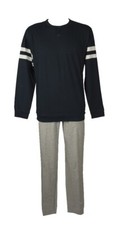 Men's Cotton Summer Long Sleeve Seraph Neck Pyjamas With Cuffs SPIDER SPORT a
