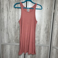 Free People Ribbed Tank Dress Mini Brown Color Made in USA Size Large