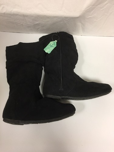 faded glory girls suede boots black 