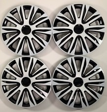 15" Set of 4 Wheel Covers fits R15 Tire & Steel Rim  Hub Caps* Black & white 15'
