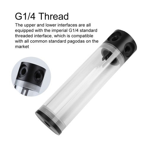 G1/4 DIY PC Water Cooling Tank Cylinder Reservoir Kit 190mm 240mm 300mm 400mm - Photo 6/24