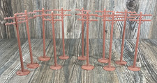 Telephone Poles 11 Lot, Model Train HO Scale Brown 6in tall, Loose, Plastic
