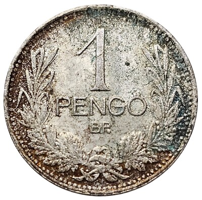 1926 BP Budapest Hungary 1 Pengo .640 Old SILVER Coin KM-510 # 1087
