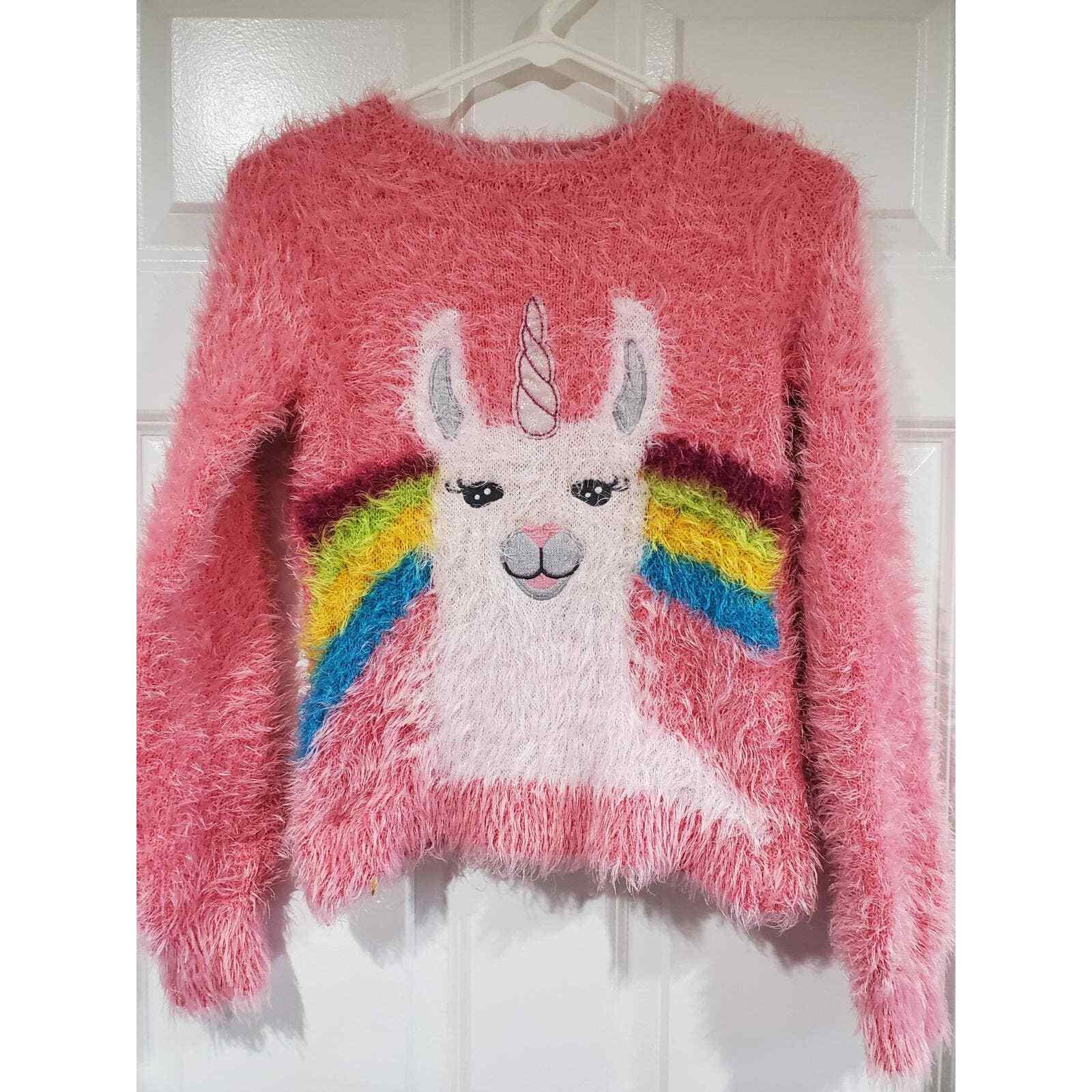 Novogratz Pink Fuzzy Llama Unicorn 