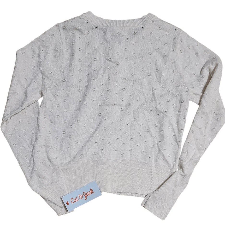 Свитер для девочек Cat & Jack белый на пуговицах размер M 8 - Изображение 2 из 2