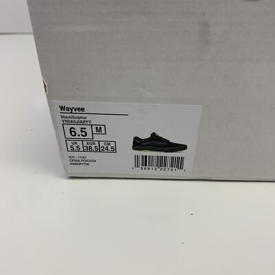 New Vans Wayvee Black/Sulphur Men's Skate Shoes Size 6.5