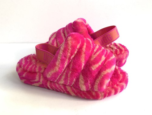 ugg fluff yeah slide pink zebra