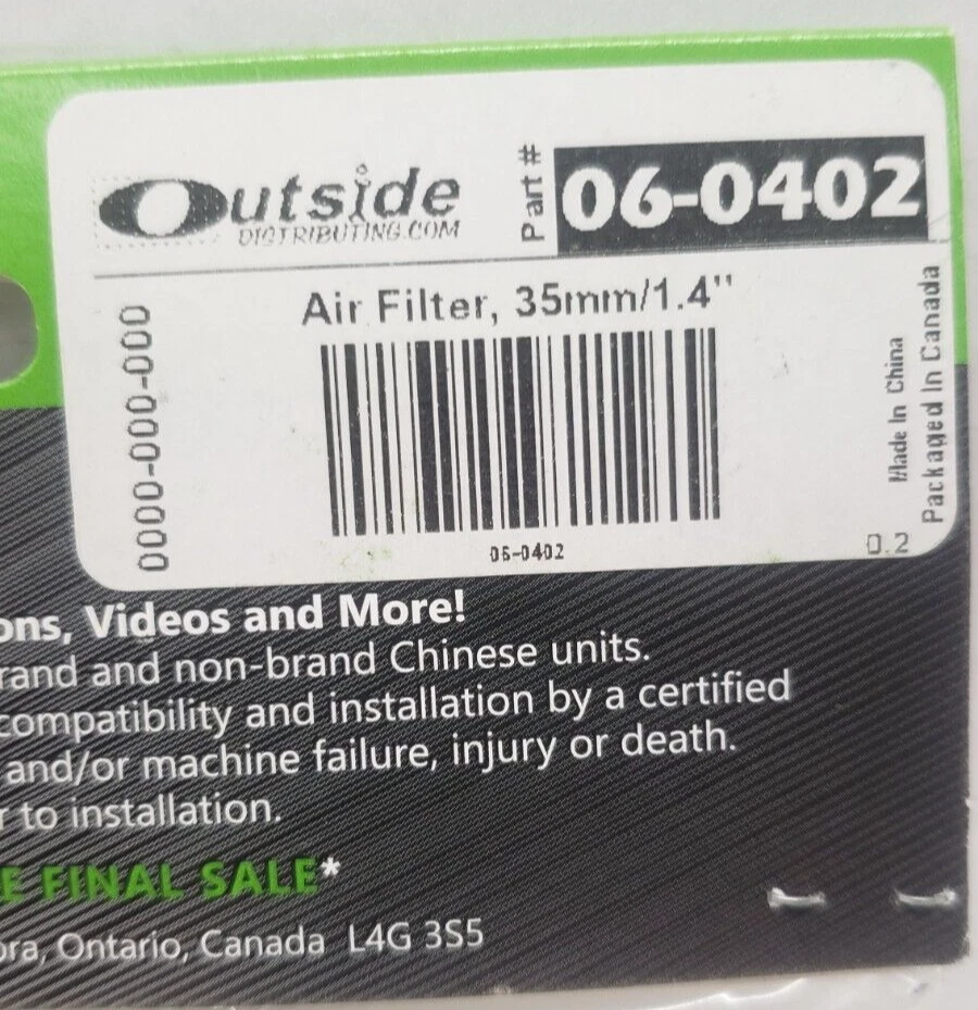 Outside Distributing Chinese Air Filter 35mm Wire Mesh Short Cone 06-0402 - Image 3 of 4