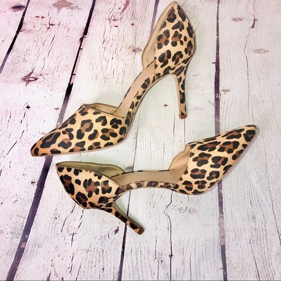 Calf hair shop leopard heels