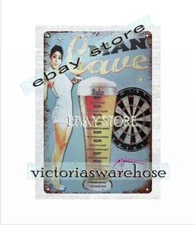 BARMAID BEER MAN CAVE metal tin sign bedroom wall decor