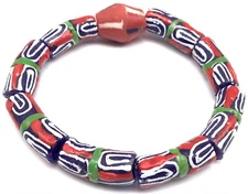 Ghana lovely multi color recycled glass handmade bracelet- African Trade Beads 