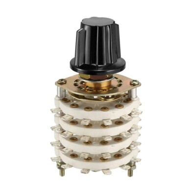 4P8T 4 Pole 8 Position 4 Deck Band Channel Rotary Switch Selector with Knob A997