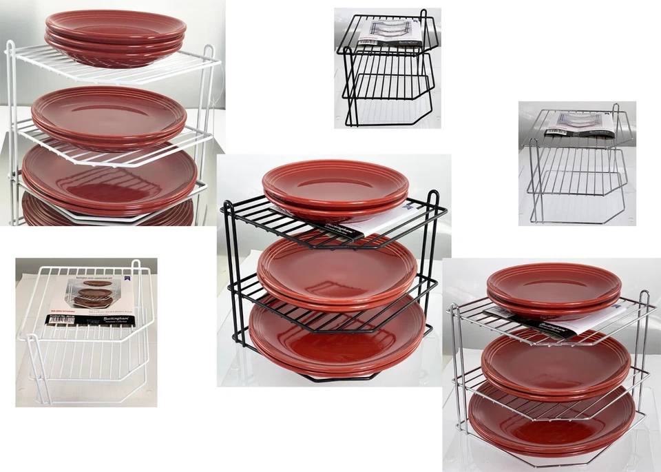  3 Tier Corner Plate Rack Kitchen Cupboard Storage Organiser by Buckingham - Image 2 of 2